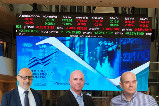 מימין: יאיר לפידות מנכ״ל משותף ילין לפידות בית השקעות, קרדיט: יח״צ, אילן רביב מנכ״ל מיטב בית השקעות, קרדיט: יח״צ, יוסי לוי מנכ״ל מור בית השקעות, קרדיט: יח״צ